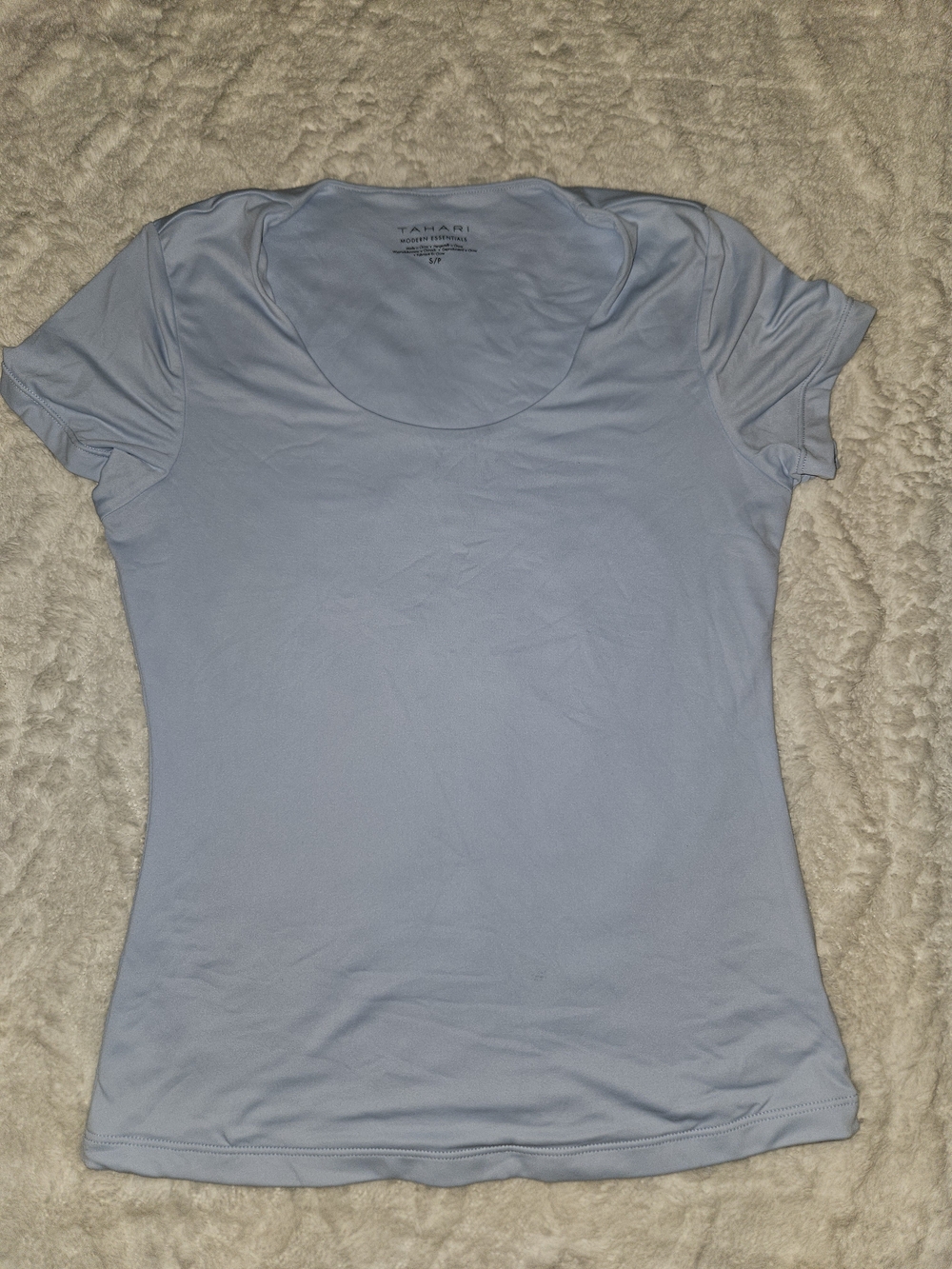 Tahari Light Blue Scoop Neck Women’s Top